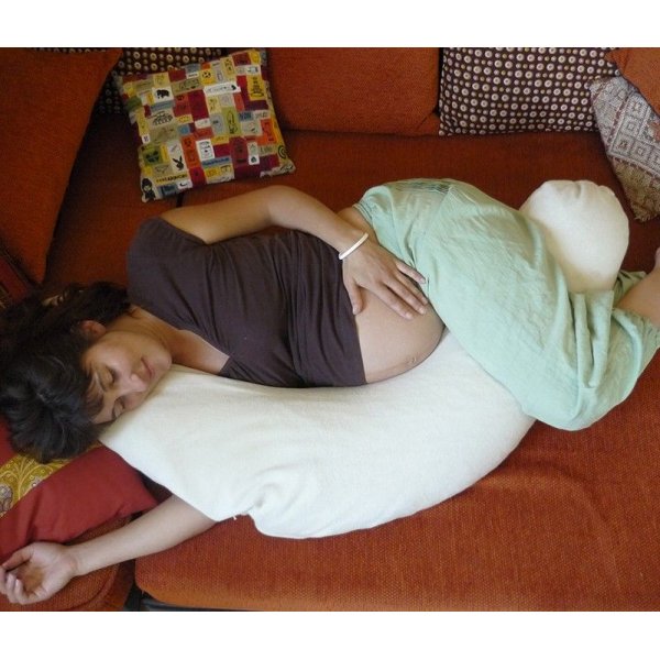 Coussin de maternit&eacute; et d'allaitement &eacute;cologique bio et v&eacute;g&eacute;tal