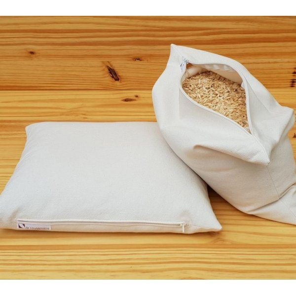 Oreiller v&eacute;g&eacute;tal bio naturel artisanal en &eacute;peautre et lavande, ergonomique en 4 tailles